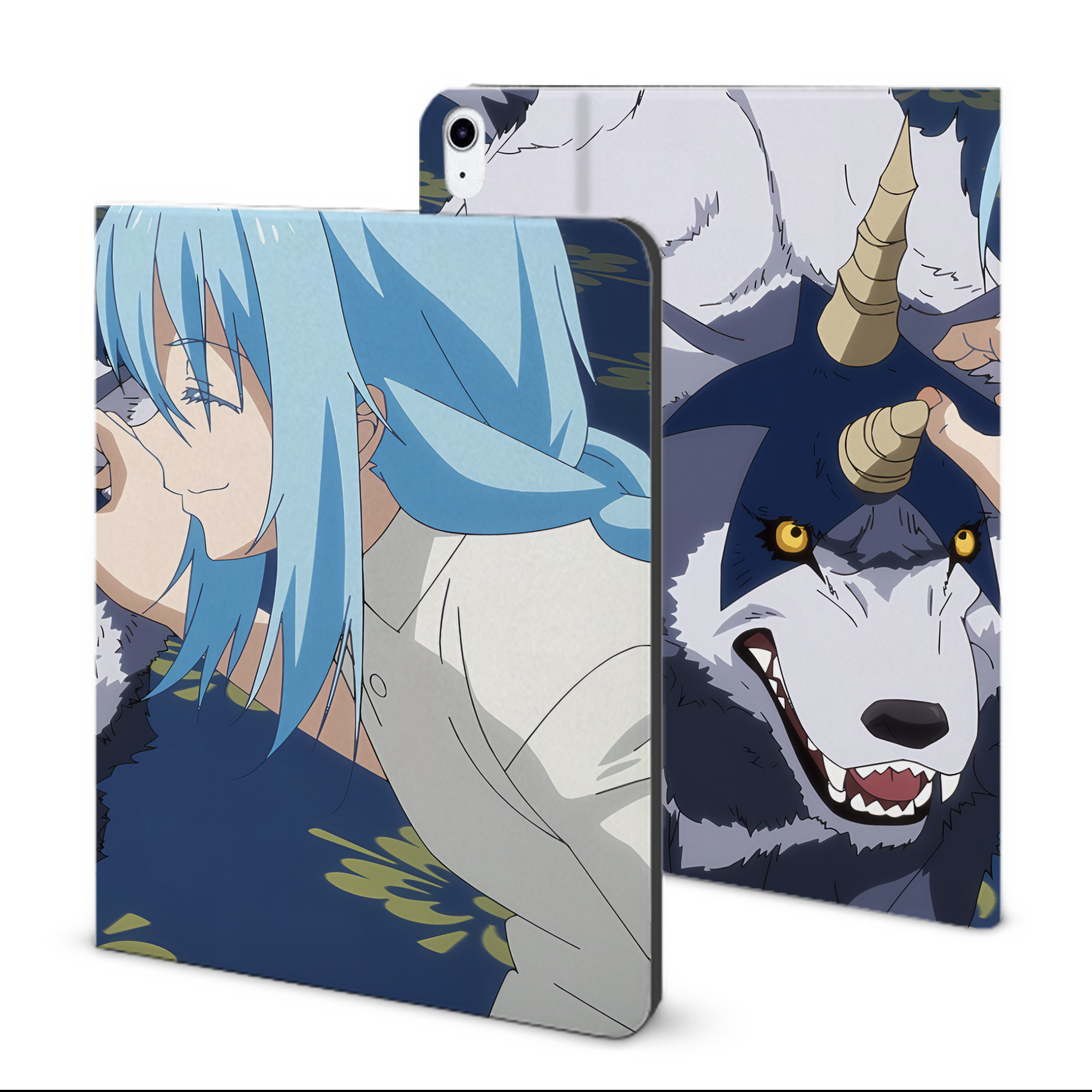 （画像用） 転スラ Regarding Reincarnated to Slime IPad ケース ブック型 PUレザー TPU 耐衝撃 軽量 薄型 ペン収納なし 全面保護 IPad 各モデル対応